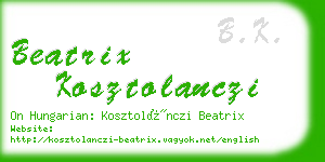 beatrix kosztolanczi business card